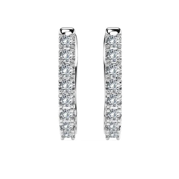 0,32 Karat Diamant Creolen, Weißgold 585 / 14 Karat, Gewicht ca. 1.7 g.