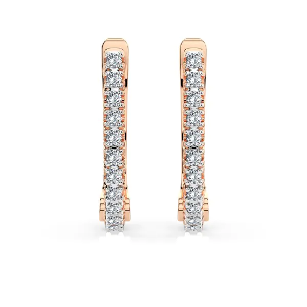 0,18 Karat Diamant Creolen, Rotgold 585 / 14 Karat, Gewicht ca. 1.5 g.