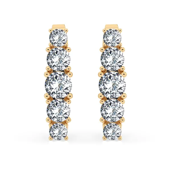 0,85 Karat Diamant Creolen, Gelbgold 585 / 14 Karat, Gewicht ca. 2.1 g.