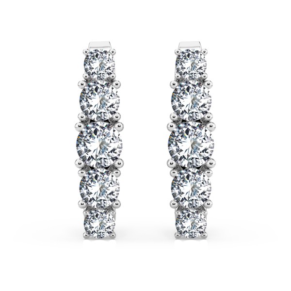 0,85 Karat Diamant Creolen, Weißgold 585 / 14 Karat, Gewicht ca. 2.1 g.