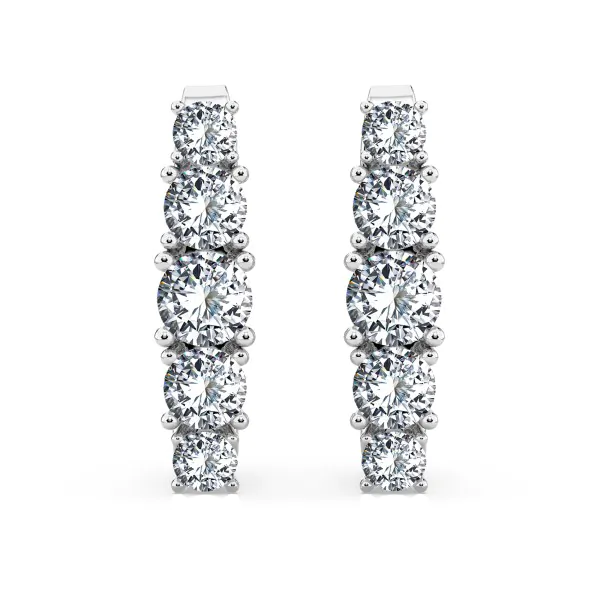 0,85 Karat Diamant Creolen, Weißgold 585 / 14 Karat, Gewicht ca. 2.1 g.