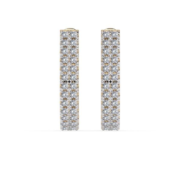 0,22 Karat Diamant Creolen, Gelbgold 585 / 14 Karat, Gewicht ca. 2.5 g.