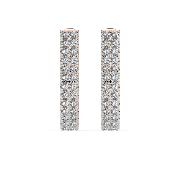 0,22 Karat Diamant Creolen, Rotgold 585 / 14 Karat, Gewicht ca. 2.5 g.