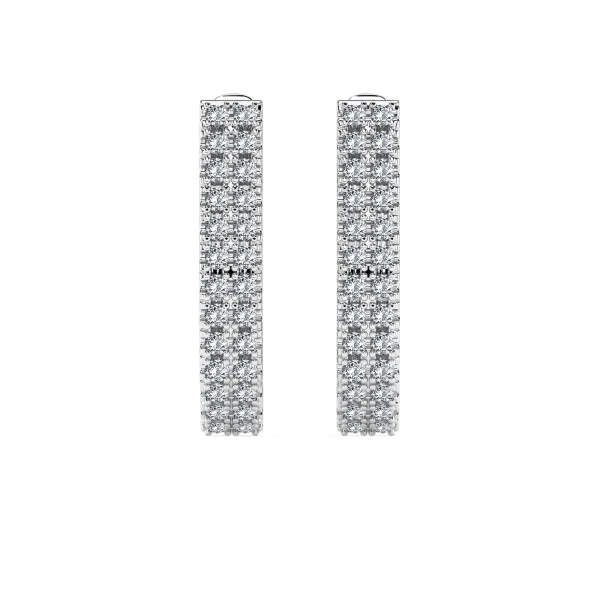 0,22 Karat Diamant Creolen, Weißgold 585 / 14 Karat, Gewicht ca. 2.5 g.