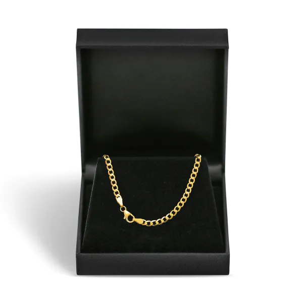 Goldkette als Panzerkette weit in Gelbgold 333 / 8 Karat, 65 cm lang, 3.3 mm breit, Gewicht ca. 7.1