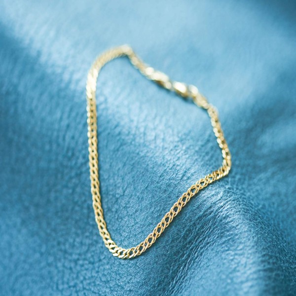 Armband als Zwillingspanzerkette in Gelbgold 585 / 14 Karat, 19.5 cm lang, 2.9 mm breit, Gewicht ca. 2.4 g.