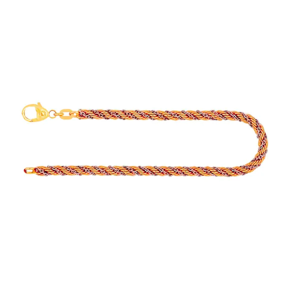 Armband als Kordelkette hohl in Weißgold 585 / 14 Karat, 21 cm lang, 3.3 mm breit, Gewicht ca. 6 g.