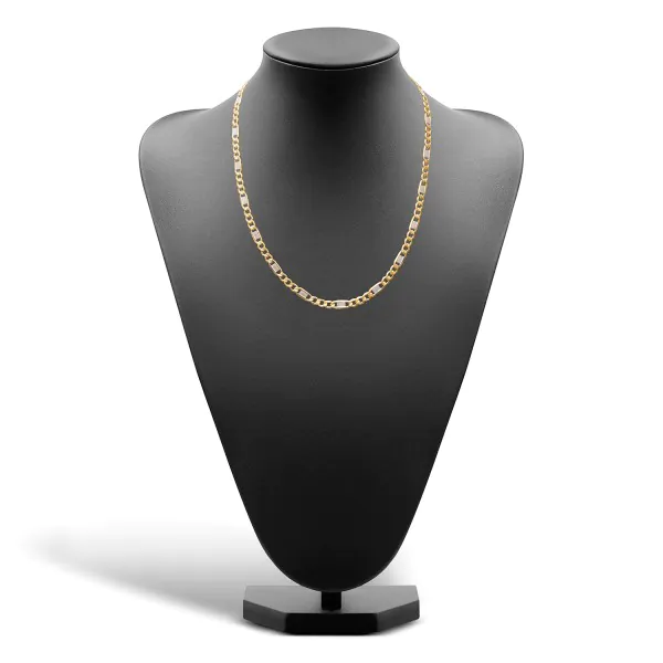 Goldkette als Fantasiekette Bicolor in Gelbgold / Weißgold 333 / 8K, 50 cm lang, 5,2 mm breit, Gewicht ca. 9.7 g.