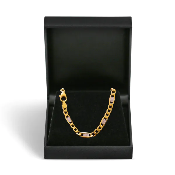 Goldkette als Fantasiekette in Weißgold 333 / 8 Karat, 60 cm lang, 5.2 mm breit, Gewicht ca. 11.3