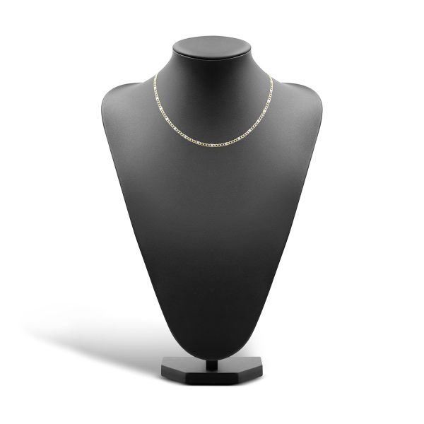 Goldkette als Fantasiekette Bicolor in Gelbgold / Weißgold 333 / 8K, 45 cm lang, 3,5 mm breit, Gewicht ca. 3.7 g.