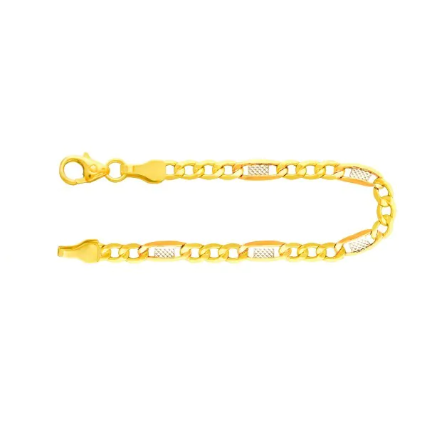 Armband Fantasiekette Bicolor Gelbgold / Weißgold