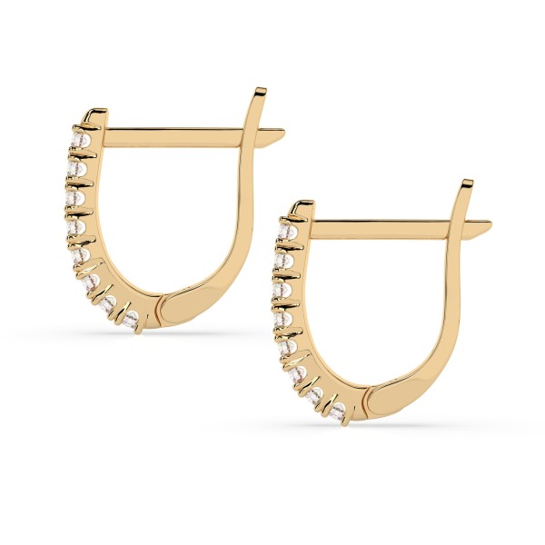 0,32 Karat Diamant Creolen, Gelbgold 585 / 14 Karat, Gewicht ca. 1.7 g.