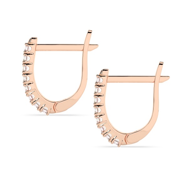 0,32 Karat Diamant Creolen, Rotgold 585 / 14 Karat, Gewicht ca. 1.7 g.