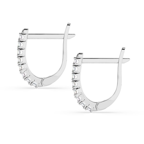 0,32 Karat Diamant Creolen, Weißgold 585 / 14 Karat, Gewicht ca. 1.7 g.