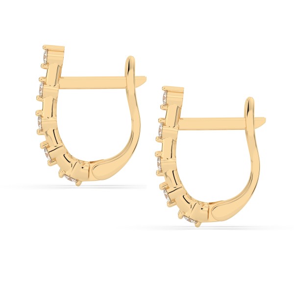 0,2 Karat Diamant Creolen, Gelbgold 585 / 14 Karat, Gewicht ca. 1.6 g.