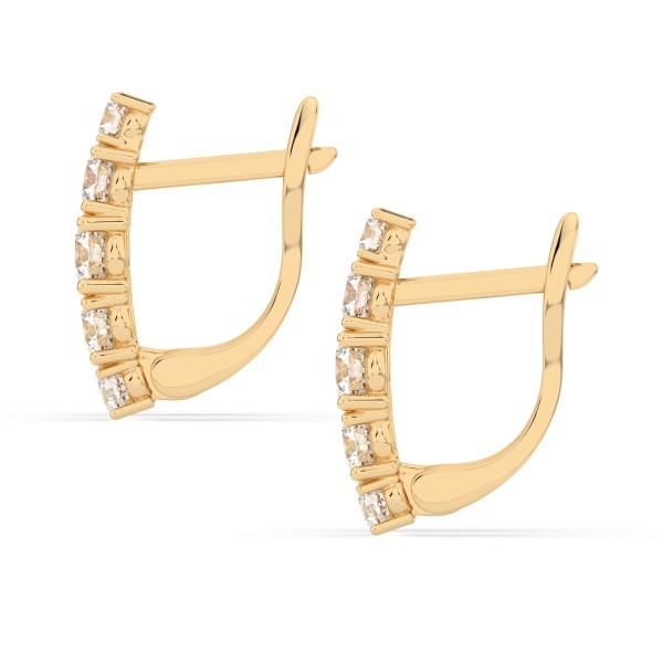 0,85 Karat Diamant Creolen, Gelbgold 585 / 14 Karat, Gewicht ca. 2.1 g.