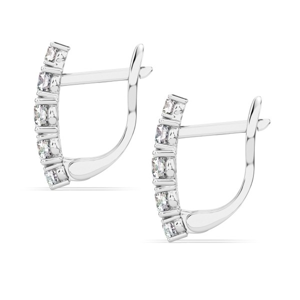 0,85 Karat Diamant Creolen, Weißgold 585 / 14 Karat, Gewicht ca. 2.1 g.