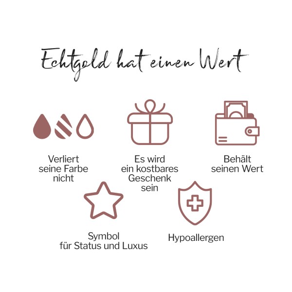 Goldkette als Venezianerkette in Gelbgold 585 / 14K, 42 cm lang, 0,6 mm breit, Gewicht ca. 1.1 g.