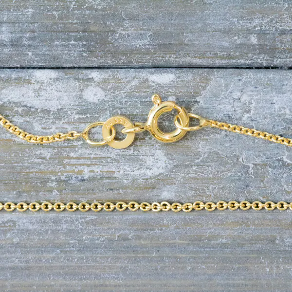 Goldkette als Ankerkette rund in Gelbgold 333 / 8 Karat, 65 cm lang, 1.1 mm breit, Gewicht ca. 2,4 g.