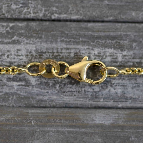 Goldkette als Ankerkette rund in Gelbgold 333 / 8K, 42 cm lang, 2 mm breit, Gewicht ca. 4.1 g.