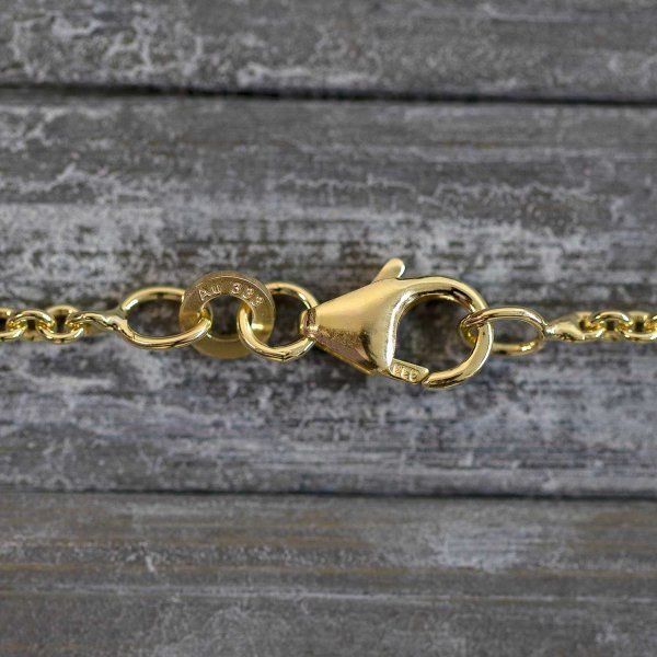 Goldkette als Ankerkette rund in Gelbgold 333 / 8K, 55 cm lang, 2 mm breit, Gewicht ca. 5.4 g.