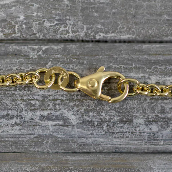 Goldkette als Ankerkette rund in Gelbgold 333 / 8 Karat, 55 cm lang, 2.4 mm breit, Gewicht ca. 7.6