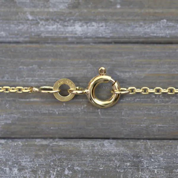 Goldkette als Ankerkette diamantiert in Gelbgold 333 / 8 Karat, 90 cm lang, 1.3 mm breit, Gewicht ca. 4.2