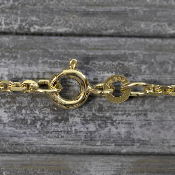 Goldkette als Ankerkette diamantiert in Gelbgold 333 / 8 Karat, 75 cm lang, 1.9 mm breit, Gewicht ca. 8.1