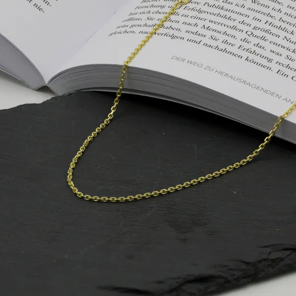 Goldkette als Ankerkette diamantiert in Gelbgold 333 / 8 Karat, 97 cm lang, 1.9 mm breit, Gewicht ca. 9.7