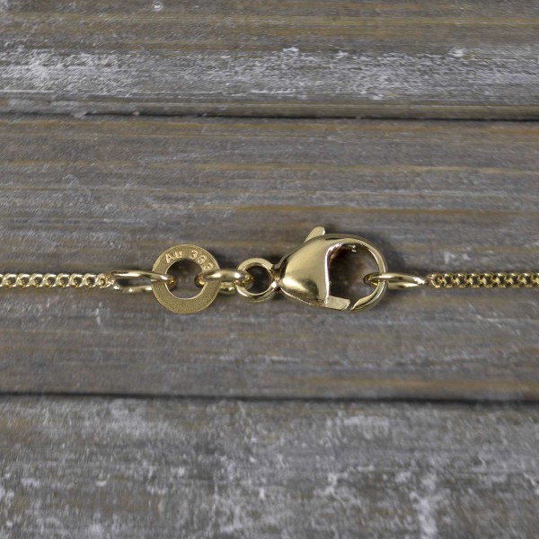 Goldkette als Panzerkette flach in Gelbgold 333 / 8K, 50 cm lang, 1,1 mm breit, Gewicht ca. 1.8 g.