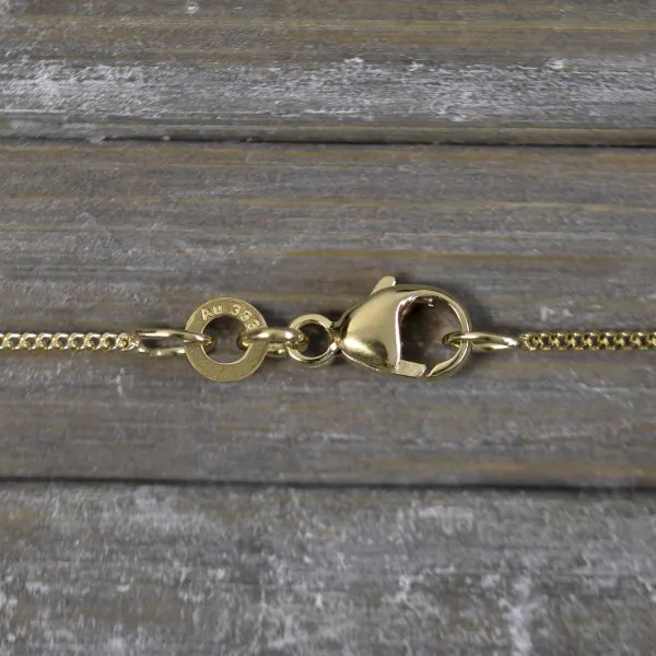 Goldkette als Panzerkette flach in Gelbgold 333 / 8K, 50 cm lang, 1,1 mm breit, Gewicht ca. 1.8 g.