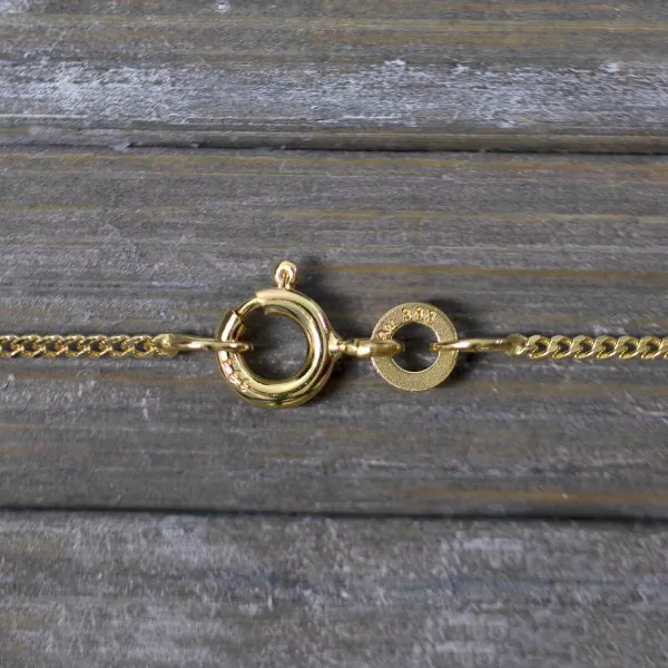 Goldkette als Panzerkette flach in Gelbgold 333 / 8K, 45 cm lang, 1,2 mm breit, Gewicht ca. 2 g.