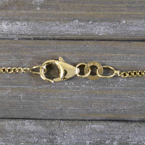 Goldkette als Panzerkette flach in Gelbgold 333 / 8K, 50 cm lang, 1,4 mm breit, Gewicht ca. 2.8 g.