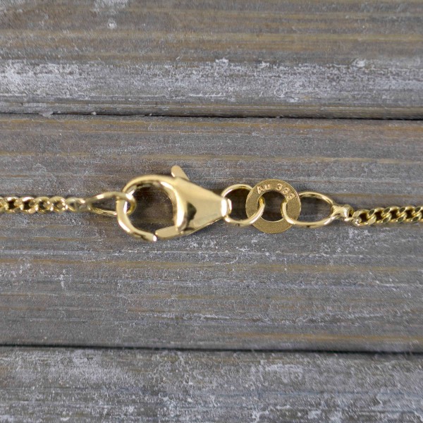 Goldkette als Panzerkette flach in Gelbgold 333 / 8K, 100 cm lang, 1,4 mm breit, Gewicht ca. 5.6 g.