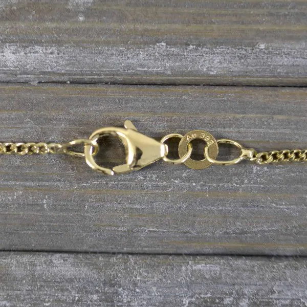 Goldkette als Panzerkette flach in Gelbgold 333 / 8K, 42 cm lang, 1,4 mm breit, Gewicht ca. 2.4 g.