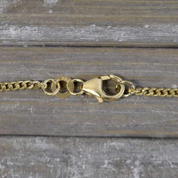 Goldkette als Panzerkette flach in Gelbgold 333 / 8K, 60 cm lang, 1,7 mm breit, Gewicht ca. 5.5 g.