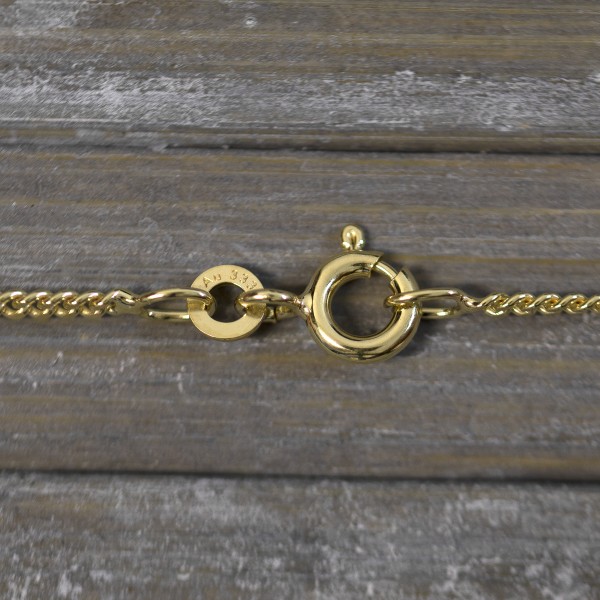 Goldkette als Panzerkette flach in Gelbgold 333 / 8K, 75 cm lang, 1,7 mm breit, Gewicht ca. 6.1 g.