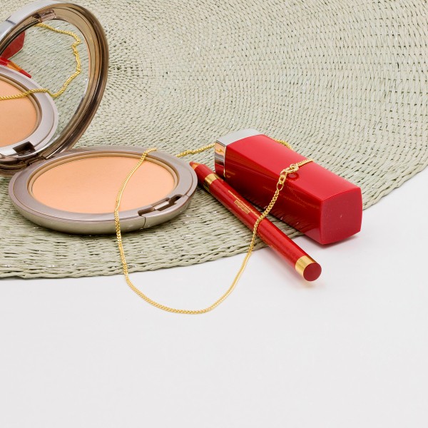 Goldkette als Panzerkette flach in Gelbgold 333 / 8K, 75 cm lang, 1,7 mm breit, Gewicht ca. 6.1 g.