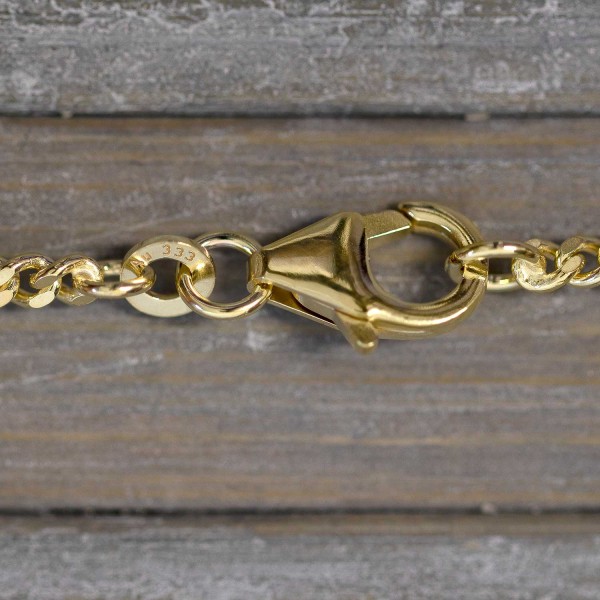 Goldkette als Panzerkette flach 1.1 Höhe in Gelbgold 333 / 8K, 90 cm lang, 2,4 mm breit, Gewicht ca. 14.1 g.