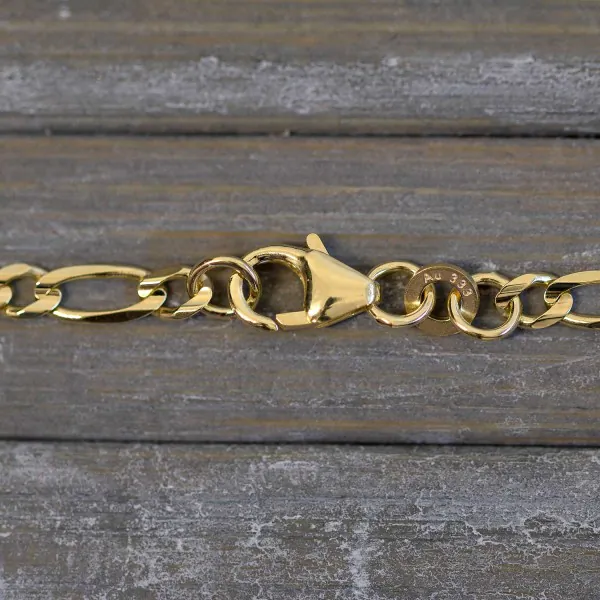 Goldkette als Figarokette in Gelbgold 333 / 8K, 50 cm lang, 3,1 mm breit, Gewicht ca. 5.8 g.