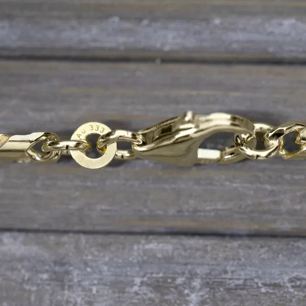 Armband als Dollarkette in Gelbgold 333 / 8K, 20 cm lang, 4,9 mm breit, Gewicht ca. 12.2 g.