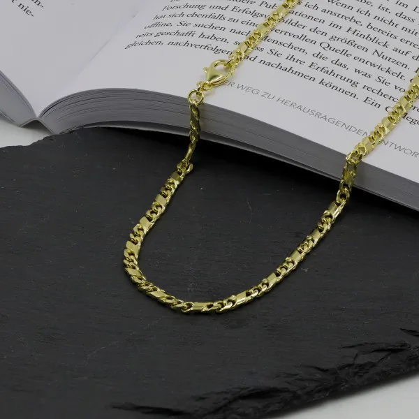 Goldkette als Dollarkette in Gelbgold 585 / 14K, 40 cm lang, 3,7 mm breit, Gewicht ca. 18.6 g.
