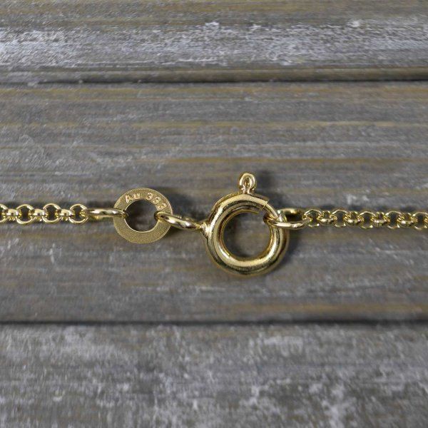 Goldkette als Erbskette in Gelbgold 333 / 8K, 38 cm lang, 1,5 mm breit, Gewicht ca. 2.8 g.