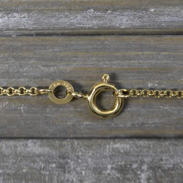 Goldkette als Erbskette in Gelbgold 333 / 8K, 38 cm lang, 1,5 mm breit, Gewicht ca. 2.8 g.