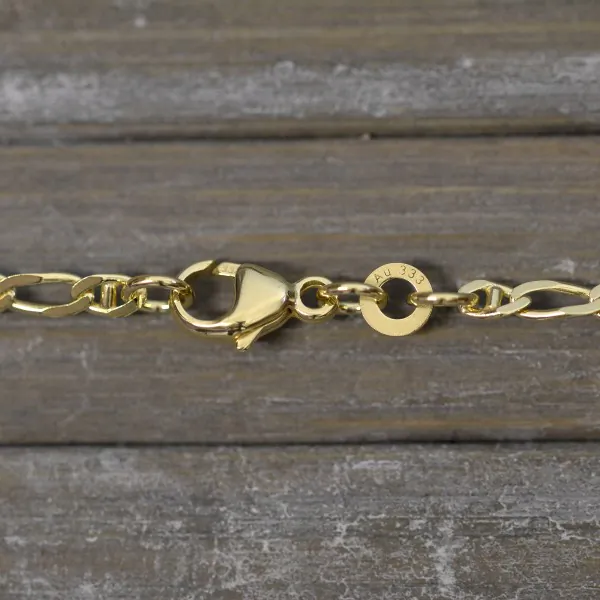 Goldkette als Panzerstegkette in Gelbgold 333 / 8K, 90 cm lang, 2,5 mm breit, Gewicht ca. 7.8 g.