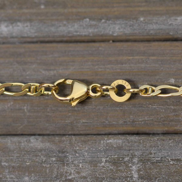 Goldkette als Panzerstegkette in Gelbgold 333 / 8K, 55 cm lang, 2,5 mm breit, Gewicht ca. 4.8 g.
