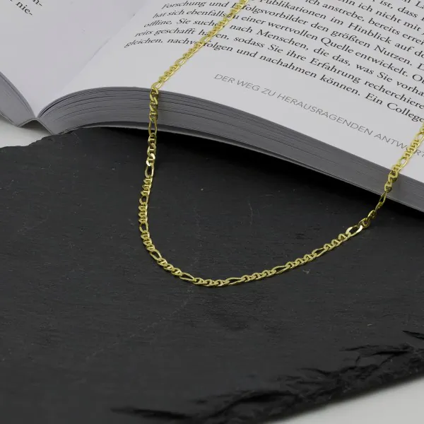 Goldkette als Panzerstegkette in Gelbgold 333 / 8K, 90 cm lang, 2,5 mm breit, Gewicht ca. 7.8 g.