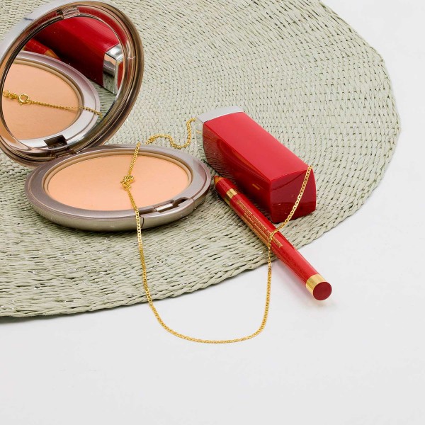 Goldkette als Achterkette in Gelbgold 585 / 14K, 45 cm lang, 1,3 mm breit, Gewicht ca. 2.2 g.