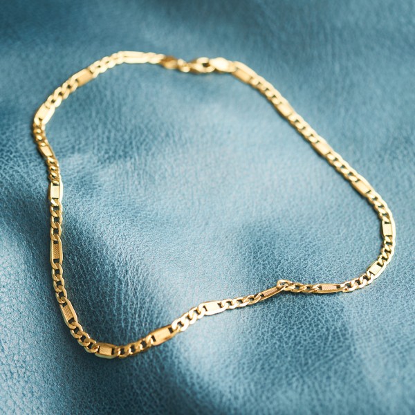 Goldkette als Fantasiekette hohl in Gelbgold 585 / 14K, 60 cm lang, 5,2 mm breit, Gewicht ca. 13 g.