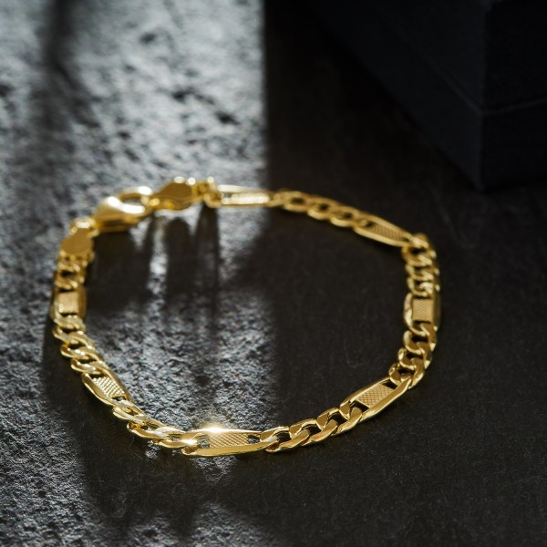 Armband als Fantasiekette in Gelbgold 333 / 8 K, 18,5 cm lang, 5,2mm breit, Gewicht ca. 4.1 g.